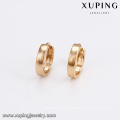93821 Wholesale plain design women jewelry golden copper alloy hoop earrings